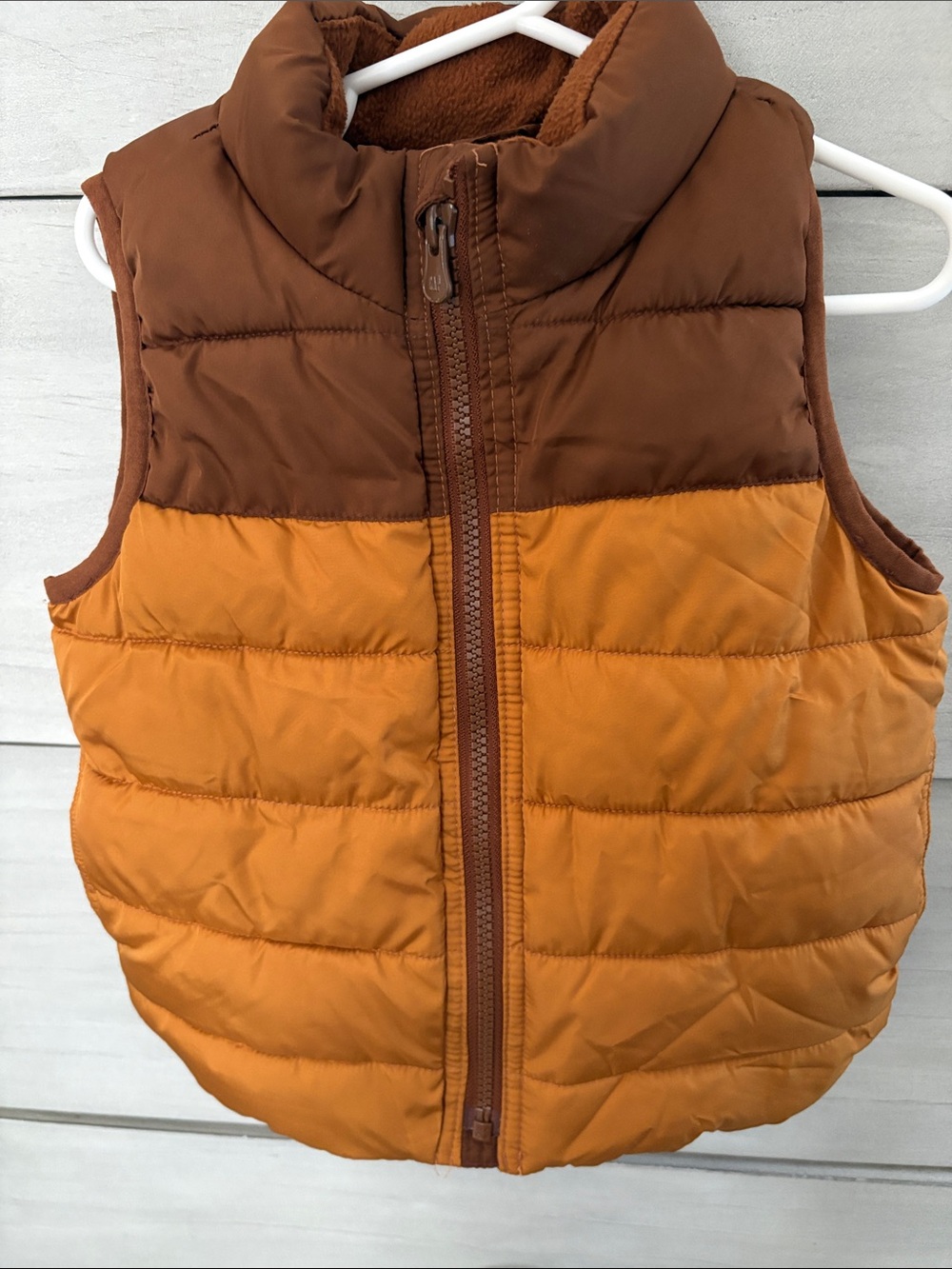 GAP 2t  Kids Two-Tone Brown & Mustard Puffer Vest